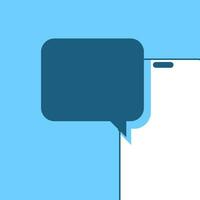 Poster with phone notification. New message banner vector