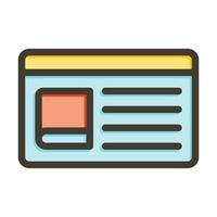 Library Card Vector Thick Line Filled Colors Icon For Personal And Commercial Use.