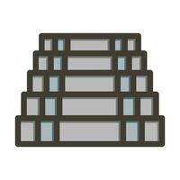 Stairs Vector Thick Line Filled Colors Icon For Personal And Commercial Use.