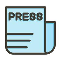 Press Releases Vector Thick Line Filled Colors Icon For Personal And Commercial Use.