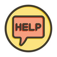 Help Vector Thick Line Filled Colors Icon For Personal And Commercial Use.