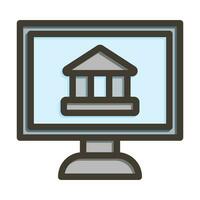 Online Banking Vector Thick Line Filled Colors Icon For Personal And Commercial Use.