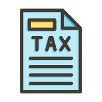 Tax Vector Thick Line Filled Colors Icon For Personal And Commercial Use.