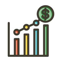 Growth Vector Thick Line Filled Colors Icon For Personal And Commercial Use.