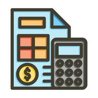 Bookkeeping Vector Thick Line Filled Colors Icon For Personal And Commercial Use.