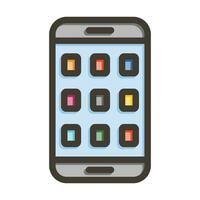 Apps Vector Thick Line Filled Colors Icon For Personal And Commercial Use.