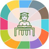 Unique Studying on Desk Vector Icon