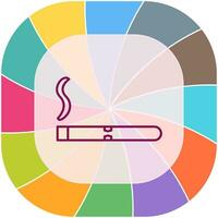 icono de vector de cigarro encendido único