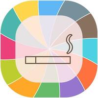 icono de vector de cigarrillo encendido único