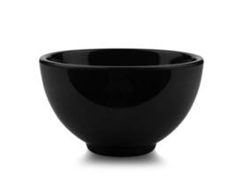 black bowl isolate on white background . photo