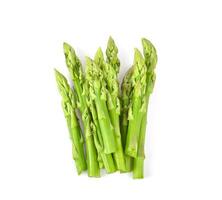 Asparagus isolated on white background. Top view photo