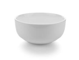 Empty ceramic bowl isolated on white background photo