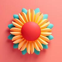3d Flower Design Colorful Minimalism photo