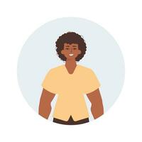 Round avatar of a man. Character in trendy style. vector