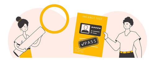 The concept of finding employees. Lineart minimalistic style. illustration. vector