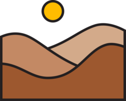 öken- och Sol tecknad serie png