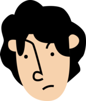 Angry man with mature hair character png