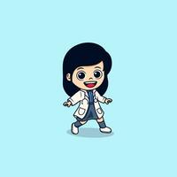 cute woman doctor with stethoscope vector