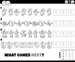 pattern activity with cartoon characters coloring page vector