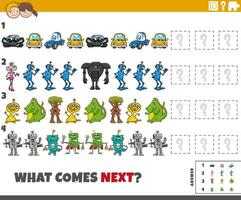 educational pattern game for kids with cartoon characters vector