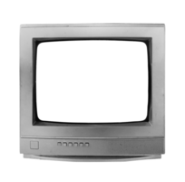 Old tv with blank screen mockup png