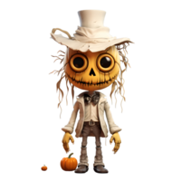 Halloween Style Straw Man Scarecrows No Background Applicable to any Context Perfect for Print on Demand Merchandise AI Generative png