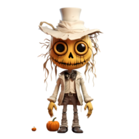 Halloween Style Straw Man Scarecrows No Background Applicable to any Context Perfect for Print on Demand Merchandise AI Generative png