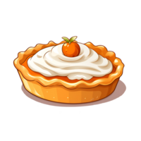 Cartoon Style Pumpkin Pie Pumpkin Dessert Pumpkin Cake No Background Applicable to Any Context Perfect for Print on Demand Merchandise Ai Generated png