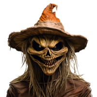 Halloween Style Straw Man Scarecrows No Background Applicable to any Context Perfect for Print on Demand Merchandise AI Generative png