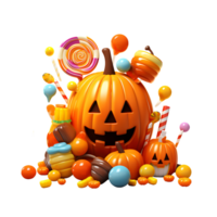 Cartoon 3D Style Halloween Candies No Background Applicable to any Context Perfect for Print On Demand Merchandise AI Generative png