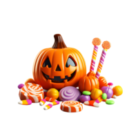 cartone animato 3d stile Halloween caramelle no sfondo applicabile per qualunque contesto Perfetto per Stampa su richiesta merce ai generativo png