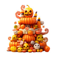 Cartoon 3D Style Halloween Candies No Background Applicable to any Context Perfect for Print On Demand Merchandise AI Generative png