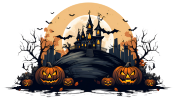 Halloween Theme Banner Poster No Background Applicable to any Context Perfect for Print on Demand Merchandise ai generative png