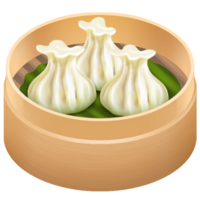 AI Generated Dim Sum dumplings icon oil paint style, digital paint png