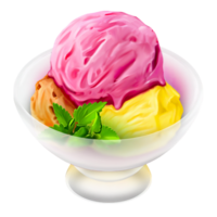 AI Generated Ice cream balls oil paint style, digital paint png