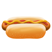 AI Generated Hot Dog oil paint style, digital paint png