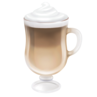 AI Generated Latte coffee icon oil paint style, digital paint png