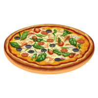 ai generado Pizza petróleo pintar comida icono, digital pintar png