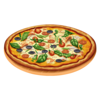 ai gerado pizza óleo pintura Comida ícone, digital pintura png