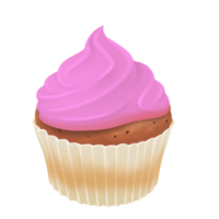 AI Generated Cup cake oil paint style, digital paint png