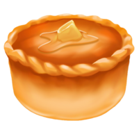 AI Generated English pie oil paint food icon, digital paint png