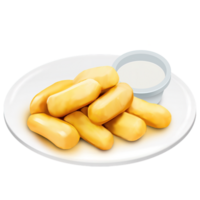 AI Generated Fried milk, pie oil paint food icon, digital paint png