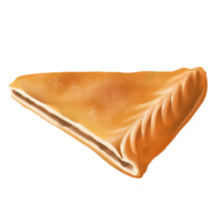 AI Generated Pie with meat, slice, oil paint style, digital paint png