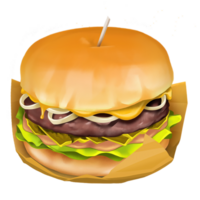 AI Generated Burger with beef, craft burger, cheese, vegetables and tomato, oil paint, digital paint png