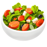 AI Generated Green greek salad with tomatoes oil paint food icon, digital paint png
