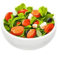 ai generato verde greco insalata con pomodori olio dipingere cibo icona, digitale dipingere png