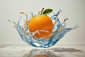 Water splash on orange fruit. Pro Photo