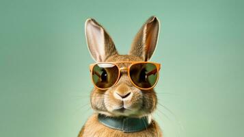 Generative AI, Cool Bunny Vibes A Rabbit Sporting Sunglasses photo