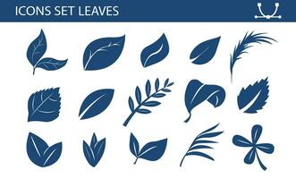 A set of leaves on a white background, for logos, designs, for the symbolism of the green planet vector