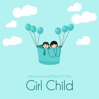 International Day of the Girl Child. October 11. Template for background, banner, poster with text inscription. vector